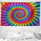ABAKUHAUS Trippy Wandteppich und Tagesdecke, Vibrierende Regenbogen-Spirale aus Weiches Mikrofaser Stoff Waschbar ohne Verblassen Digitaldruck, 230 x 140 cm, Magenta Türkis