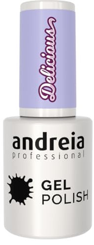 Andreia Professional Semi-Permanent Nail Gel Polish - UV/LED Intense Colour & Shine Manicure Gel Varnish - Shade DC6 Lavender Purple 10.5ml