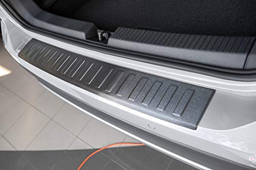 teileplus24 L660 Ladekantenschutz kompatibel mit VW T-Cross C1 2018-2022 V2A Edelstahl Abkantung, Farbe:Anthrazit gebürstet