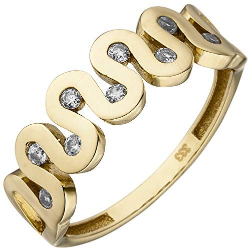 Jobo Damen-Ring aus 8 Karat 333 Gold mit 9 Zirkonia Größe 58