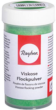 Rayher 39584422 Viskose Flockpulver, grasgrün, mit Streueinsatz, Dose 75ml