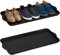 relaxdays Set de 2 Bandejas Zapatos, Booy Tray Anti Goteo, Zapatero Recibidor, 6-8 Pares, Plástico, 75 x 36,5 cm, Negro