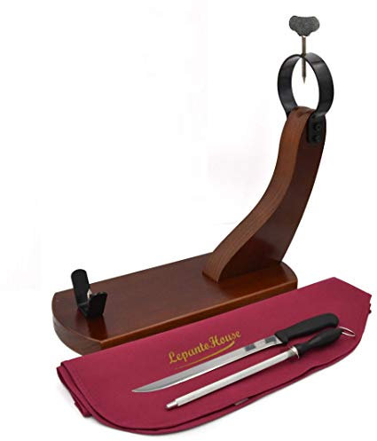 FERRETERIA LEPANTO JAMONERO HUELVA Nogal + Cuchillo + CHAIRA + Cubre JAMÓN - LepantoHouse