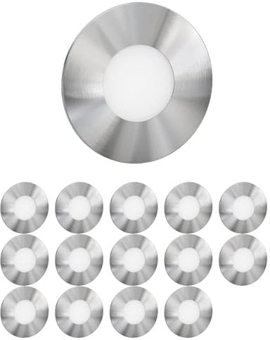 ledscom.de 15 Stück LED Treppenlicht/Wandeinbauleuchte FEX für innen und außen, rund, edelstahl, 85mm Ø, warmweiß