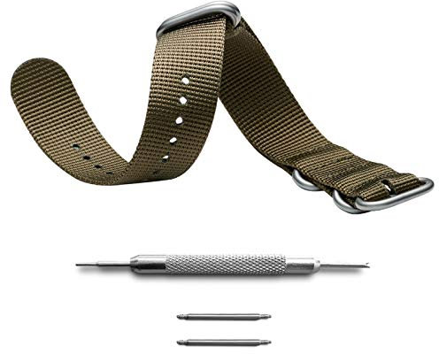 ADDIESDIVE 20mm 22mm Universelles Uhrenarmband, Nylon Canvas Woven Loop Ersatzband Armband Schnallenverschluss Verstellbarer Verschluss für Smart-Watch Sport Fitness Tracker