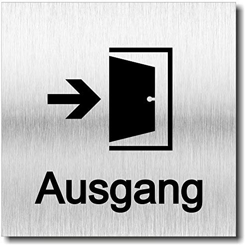Türschild Ausgang UV Druck 12 x 12cm - 3mm Aluverbund - Made in Germany Art.Nr. 2105
