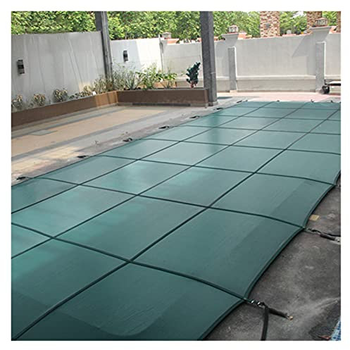 HWF Pool Cover Poolabdeckplane Groß Sicherheit eingelassene Poolabdeckung, Winter Rechteck Schwimmbad-Sicherheitsabdeckung, 1m/2m/3m/4m/5m/6m/7m/8m, Einschließlich Aller notwendigen Hardware, Grün