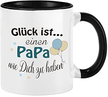 Lighsele 11oz Papa Tasse mit Schrift Glück ist ... einen Papa wie dich zu haben Kaffeetasse Keramiktasse Geschenk für Vater Vatertag Geburtstag Weihnachten