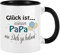 Lighsele 11oz Papa Tasse mit Schrift Glück ist ... einen Papa wie dich zu haben Kaffeetasse Keramiktasse Geschenk für Vater Vatertag Geburtstag Weihnachten