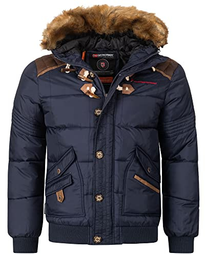 Geographical Norway Herren Steppjacke Winterjacke - Gefütterter Warmer Anorak - Outdoor SKI Snowboard Jacke für den Winter/Herbst im Bundle mit UD Beanie