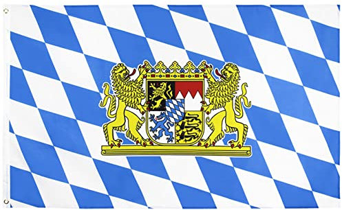 MOGADEE® Bayern Flagge, 90x150cm Bayern Fahne, Bayern Flagge mit 2 Messingösen, Geeignet für Indoor und Outdoor LGBTQ Events, Paraden und Dekorationen