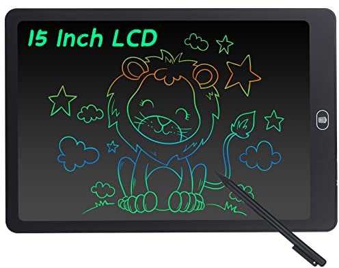 Coolzon Tableta de Escritura Color LCD 16 Pulgadas, Pizarra Digital Infantil, Portátil Tableta Gráfica Dibujo Borrable para niños y Adultos con Botón de Bloqueo para Hogar Escuela Oficina, Negro