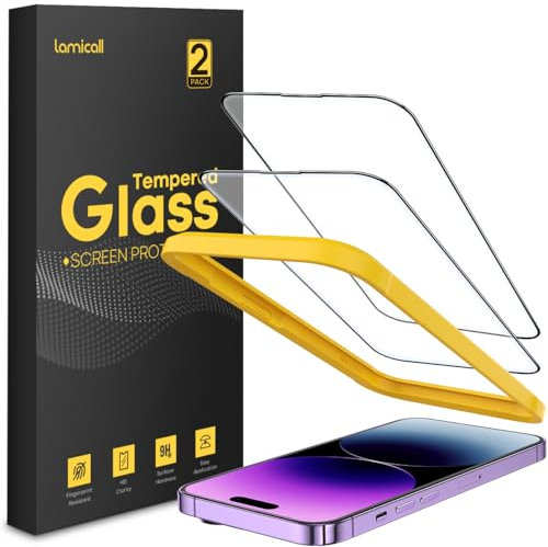Lamicall Displayschutzfolie aus gehärtetem Glas für iPhone 14 Pro Max (6,7 Zoll)