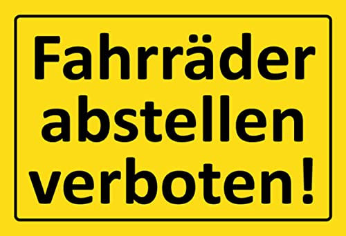 mrdeco Metall Schild 20x30cm gewölbt Fahrräder abstellen verboten Deko Blechschild Tin Sign