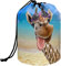 chaqlin Trousse à maquillage avec cordon de serrage, pour femmes et filles, Girafe de plage, Taille unique, Trousse de toilette