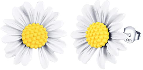 INFINIONLY Fashion Kleine Gänseblümchen Damen Ohrringe 925 Silber Ohrringe für Mädchen Elegante Blumen Ohrstecker Hypoallergen Ohrschmuck