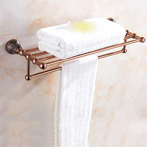 Porte-serviettes en cuivre rose européen pour salle de bain