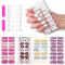 Französische Nagellack-Aufkleber, Glitzer-Nagellack-Streifen, Aufkleber, vollständige Nagelfolien, selbstklebende Nagelkunst-Aufkleber mit 2 Nagelfeile für Zuhause, Frauen, Mädchen, DIY-Nagelkunst