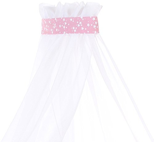 babybay Himmel Piqué mit Band passend für alle Modelle bis 96 cm Länge, Beere Sterne weiß
