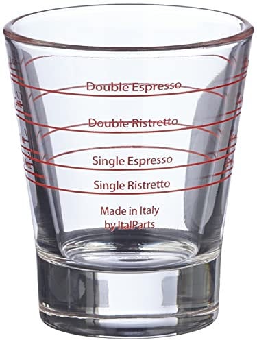 VIA CREMA Espresso Shot Glass, 29.57ml, Transparent, Reusable, Microwave Safe, Hot Drinks