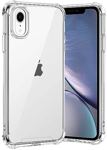 gueche Cover per iPhone XR, Custodia Protettiva per Telefono con Retro Rigido e Cover Morbida in TPU per iPhone XR da 6.1 Pollici Phone case funda coque- Trasparente