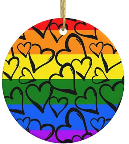 Weihnachtsschmuck – perfekte Weihnachtsbaum-Anhänger und Keramik-Weihnachtsdekoration, Gay Pride Regenbogenmuster
