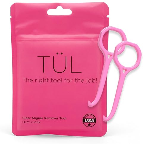 TÜL | Only Invisalign Remover Tool Made in the USA | Lifetime Replacements | Ortho Recommended Aligner Remover Tool & Retainer Remover Tool | Pink 2 Pack | Top Invisalign Accessories