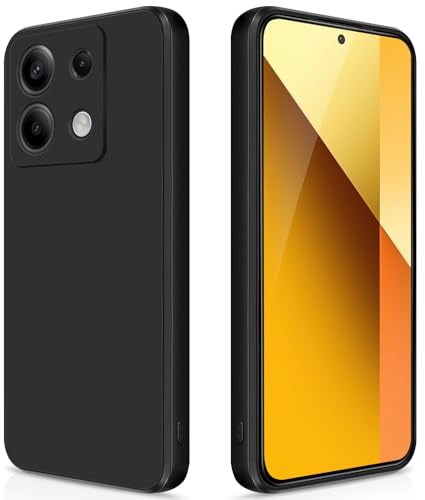 GiiYoon Hülle für Xiaomi Redmi Note 13 5G, Schwarz | Silicone Case, Seidig Weiches Gefühl, Stoßschutz, Kratzfest, Mikrofaser-Innenfutter