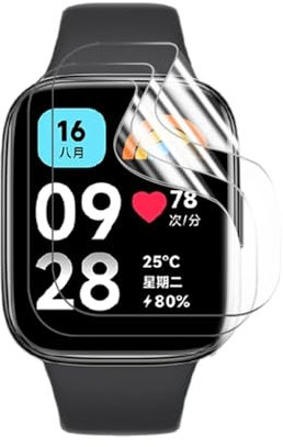 Renwox 5pcs pellicola idrogel screen protector per Xiaomi Redmi Watch 3 Active,Redmi Watch 3 Lite 1.83 Pellicola protettiva flessibile HD trasparente TPU [Touch Sensitive] [Bubble Free]