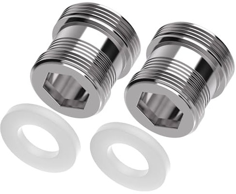 Yvyan Wasserhahn Adapter M20 auf M22-2 Stück, Doppelgewinde Gewindeadapter für Außengewinde M20 und M22 für Küche Luftsprudler Wasserfilter