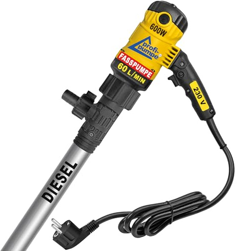 Dieselfasspumpe 60L/h Biodiesel Diesel Heizölpumpe 230V 600W Selbstsaugend, Öl Ölabsaug Umfüll Pumpe
