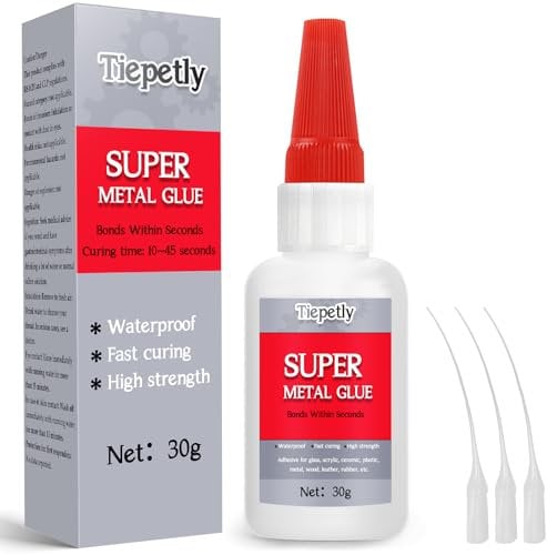 30g Metal Glue Fast Dry, Superglue for Metal, Glass, Wood, Ceramics, Plastic, Waterproof and Heat-Resistant