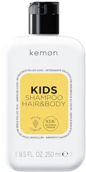 Kemon - Kids Sanftes Reinigungsshampoo Hair & Body für Kinder, geeignet ab drei Jahren, ideal für empfindliche Haut, verbrennt nicht die Augen, 250 ml