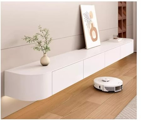 Leichter luxuriöser TV-Schrank aus Massivholz Wandmontierter multifunktionaler TV-Ständer Verdicktes Material ist sicher im Gebrauch Geeignet für eine breite Palette von Fernsehgeräten(200*20*30cm)