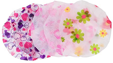 WOONEKY 5piezas Gorro De Ducha Eva Estampado Para Adultos Protector Para Spa Gimnasio y Piscina