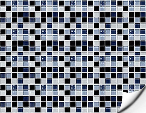 20PCS Decorative Self-Adhesive Mosaic Tile Stickers, Waterproof Peel and Stick Removable Wallcovering, Vinyl Wall Floor Tile Decals for Bathroom Kitchen Backsplash Furniture Stairs Decor