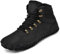 ZDQ Barfußschuhe Damen Winter Herren Gefüttert Winterschuhe Warme Winterstiefel Leicht Schneestiefel mit Breite Zehenbox Schwarz 41