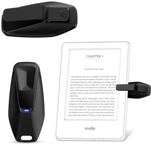 YAWFIER Tourne-page avec télécommande pour liseuses Kindle Paperwhite Oasis Kobo, accessoires, tourne-page pour Kindle, Android, iOS, tablettes, lecture, romans, bandes dessinées, prise de photos