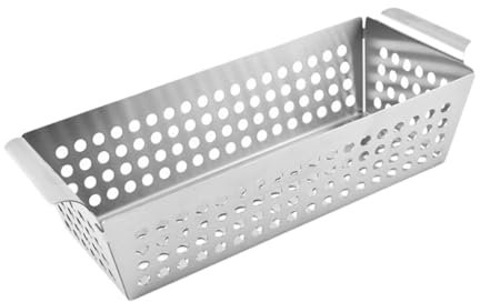 IWOWHERO Cesta Parrilla Profesional Sartén Inoxidable Reutilizable Gran Capacidad para Barbacoa