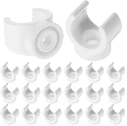 20 Stück 16mm Rohrschelle Klemmschelle, Kunststoff Rohrklemme Rohraufhänger Klemmen Wasserrohrschellen U-Haken Wasserrohrhalter PEX Clips Weiße Schlauchschellen Stecknuss für Wasserrohre