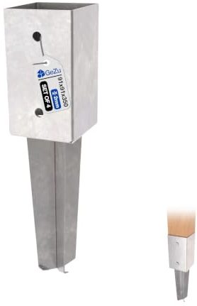 GeZu Impex Post Holder 91 x 91 x 350 mm Set of 4 | Hot Dip Galvanised fence Holder Anchor spike concrete