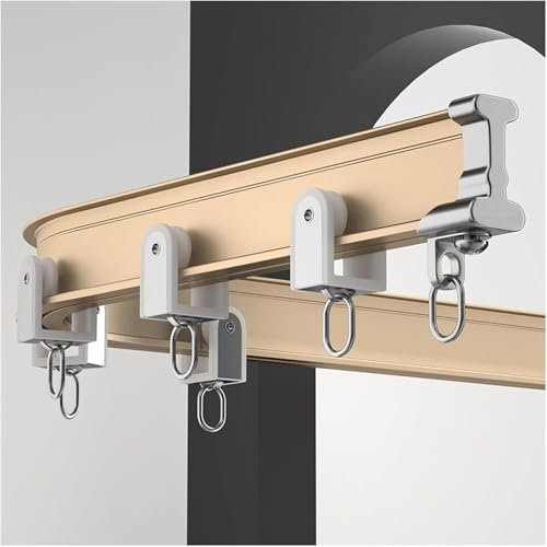 MaiBuL LNNW Binario per Tende Sistema di binari for Tende Pieghevoli, Bastone for Tende divisorio Flessibile, for Doccia/Camper/Ospedale/Gazebo, Dorato per Tende, divisorio(Wall Mount,7.5m/24.6ft)