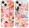 Phoona 2 Packs Bowknot Shell Collage Pattern Phone Case for iPhone 13 / iPhone 14 6,1, Aesthetic Design Print Funda with TPU Slim Liquid Silicone Protection Shockproof Soft Cover for Women Girls
