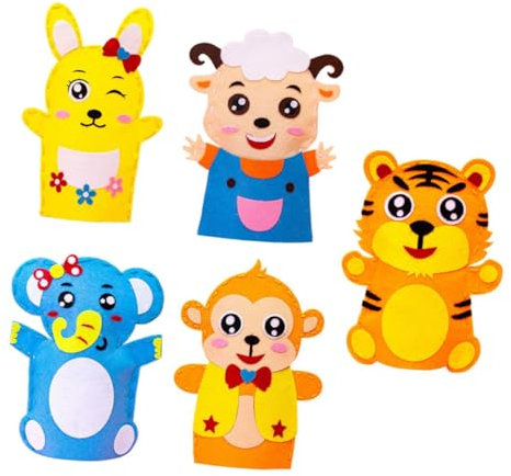 ibasenice 5 Sätze Handpuppe Selber Machen Tierpuppen Zappeln Plüschspielzeug Kuscheltiere Für Marionette Hasenspielzeug Für Bastelset Selber Machen Bausatz Für Handpuppen Tuch