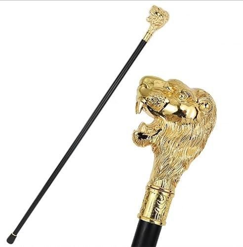 Gwezmxs Gehstock Fasching, Zepter Kostüm Accessoire für Karneval, Cosplay, Halloween, Löwenkopf-Design, Golden, Costume Walking Cane Lion, 92cm