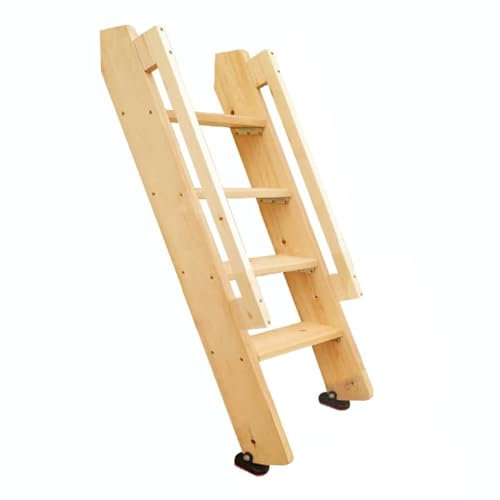 forestalk Holzbettleiter Mit Non -Slip -Design Schwere Doppelbetten Leiter Für Schlafsaal Kinder Schlafzimmer Natürlicher Finish Mit Fußpolstern 137 Cm/54 Ladungskapazität 150 Kg(Size:137cm/54)