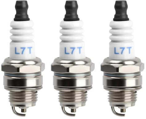 3Pcs L7T Spark Plugs Replacement, Lawnmower Spark Plug for NGK BPMR7A Champion CJ8 RCJ6Y RCJ7Y Stihl & Husqvarna Chainsaw 2 Stroke Engine MS180 MS250 MS070 Husquarna 365 Trimmer L8RTF L8RTC WS8F WSR5F