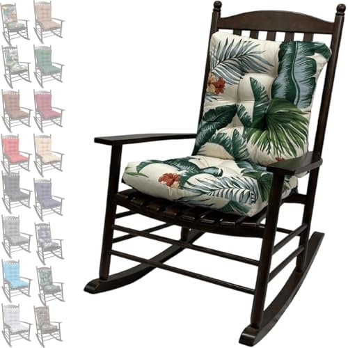 SDNAM Draußen Hochlehner Auflagen Sitzkissen 2er-Set Wasserdicht mit Bändern Sitzauflagen 8cm Dicken Garten Sitzunterlage Cushion Seat Pad Bodenkissen(12S,48x48x8/58x48x8cm)