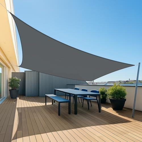 UMI Toldo Vela de Sombra Impermeable Rectangular 3x3,5m Exterior | Antracita 99.99% impermeable PES, 95% anti-UV, anti-rasgadura, D-anillas inox 316, ideal para terraza, patio, jardín, balcón
