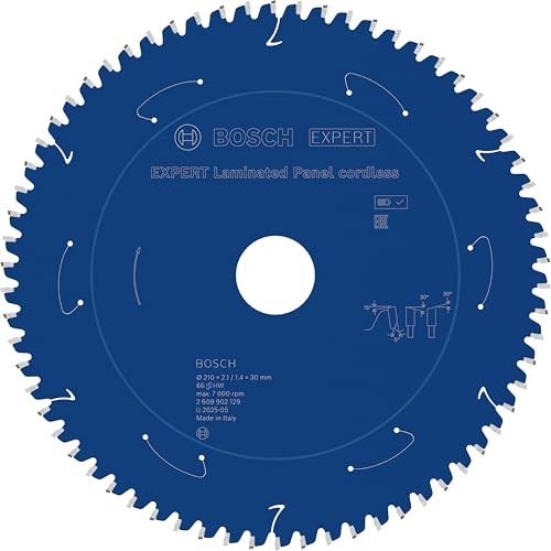 Bosch 1x Expert Laminated Panel Cordless Circ Saw | for Plastic coated boards, Ø 210 mm, Professional Accessory Table Cordless Circular Saw